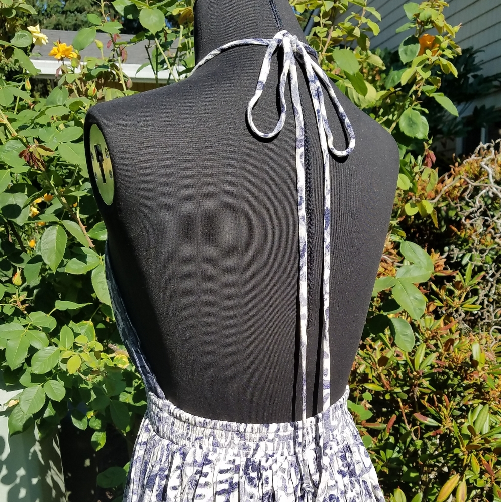 Free People Beach Day Mini Dress Halter Neck Blue Tribal Print Sz Sm Md & Lg NWT - Picture 6 of 16